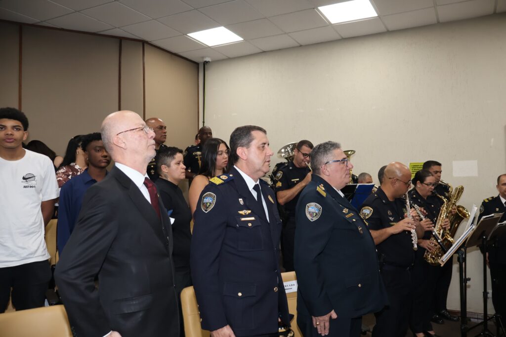 Banda da Guarda Civil Metropolitana durante a cerimônia